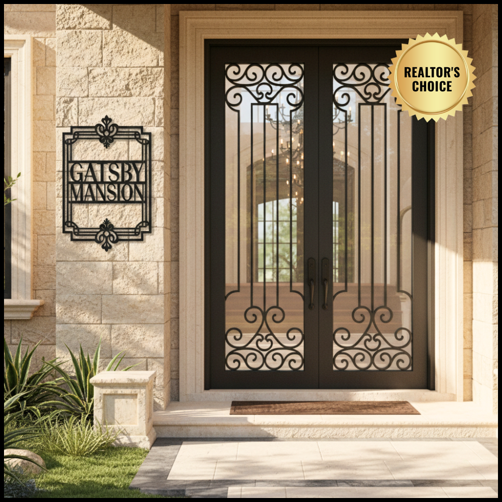 Front door name plaque